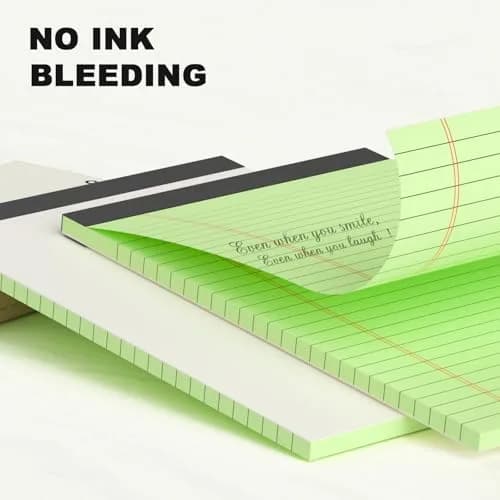 AILZFEI Green 6pcs Note Pad 12.7cm x 20.3cm (5"x8") | College Ruled Paper with Perforated Edges thumbnail 4