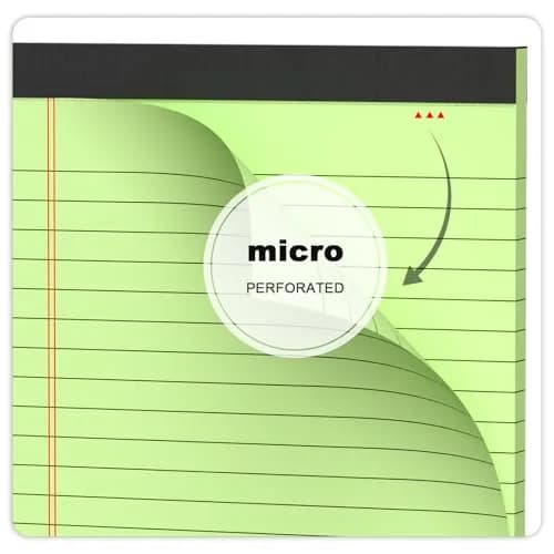 AILZFEI Green 6pcs Note Pad 12.7cm x 20.3cm (5"x8") | College Ruled Paper with Perforated Edges thumbnail 5