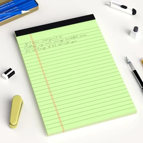 AILZFEI Green 6pcs Note Pad 12.7cm x 20.3cm (5"x8") | College Ruled Paper with Perforated Edges thumbnail 7