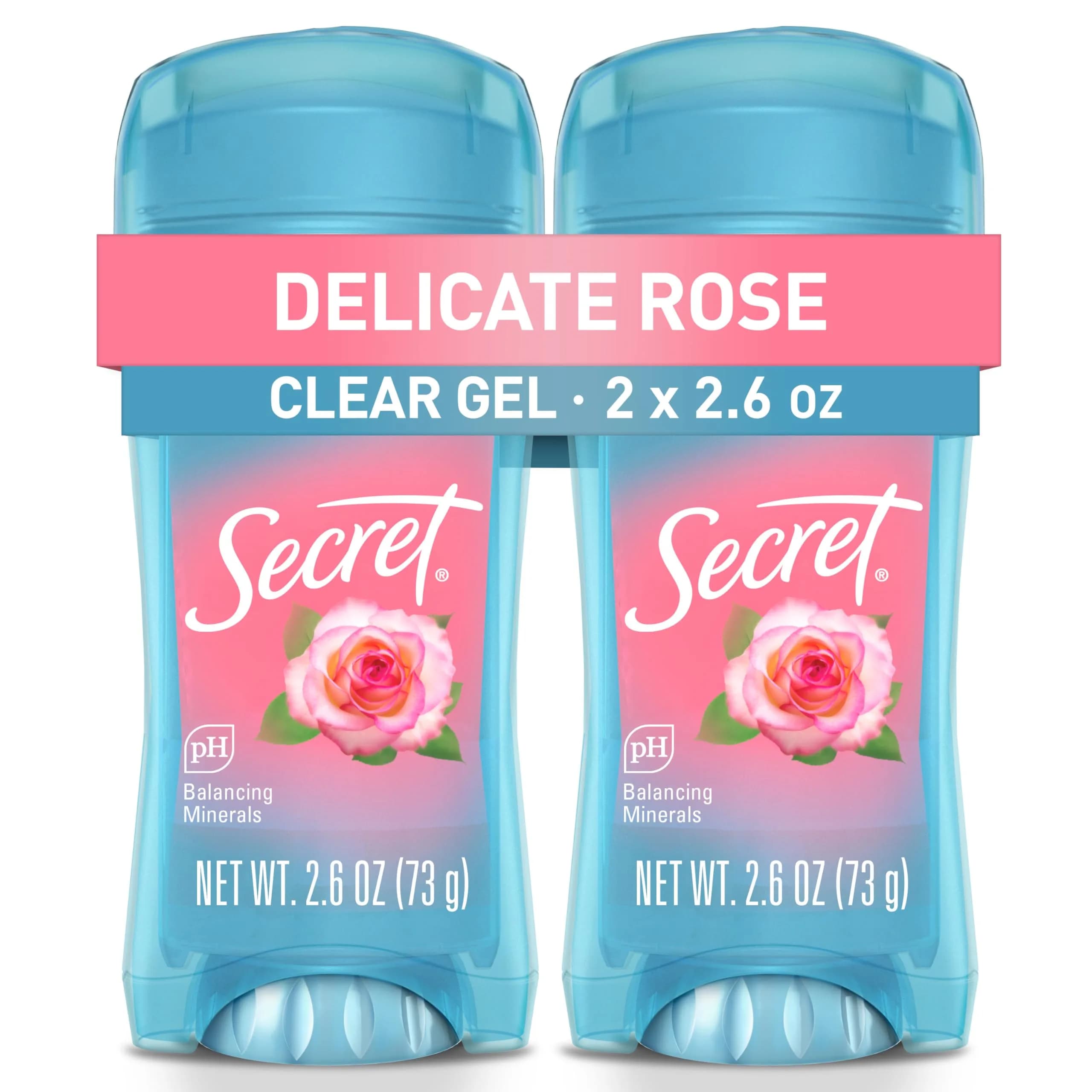 Secret Fresh Antiperspirant Deodorant for Women, 72hr Breathable Sweat & Odor Protection, Clear Gel, Refreshing Berry Scent, 5.2 oz (2.6 oz x 2) | PH Balancing Minerals — Fresh Coconut