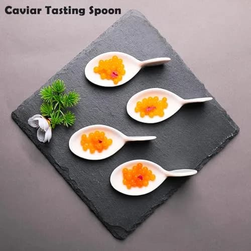 ULWSKY Porcelain Fish Shaped Tasting Spoons 10 cm (3.9 inches) - Set of 20 | Unique Appetizer Serving thumbnail 4