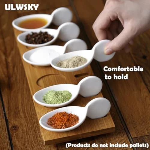 ULWSKY Porcelain Fish Shaped Tasting Spoons 10 cm (3.9 inches) - Set of 20 | Unique Appetizer Serving thumbnail 5