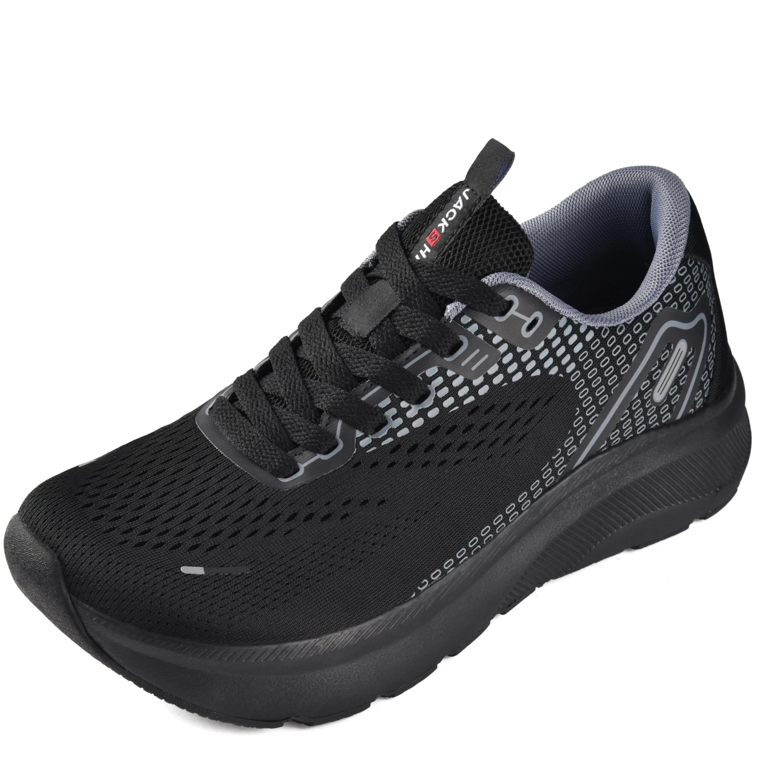 JACKSHIBO Wide Toe Box Shoes for Men Black | Zero Drop, Arch Support, Thick Cushioned Road Running Sneakers (US Men's 11 Wide) - main product image