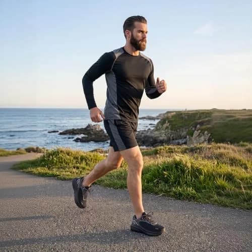 JACKSHIBO Wide Toe Box Shoes for Men Black | Zero Drop, Arch Support, Thick Cushioned Road Running Sneakers (US Men's 11 Wide) thumbnail 2