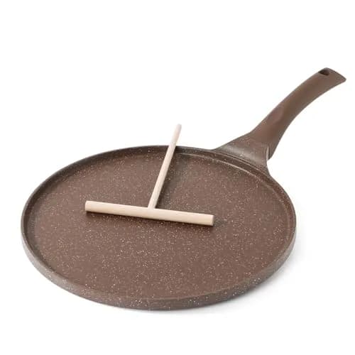 SENSARTE 10 Inch (25 cm) Nonstick Crepe Pan Granite Coating Pancake Pan Brown | Induction Compatible Dosa Tawa Griddle thumbnail 1