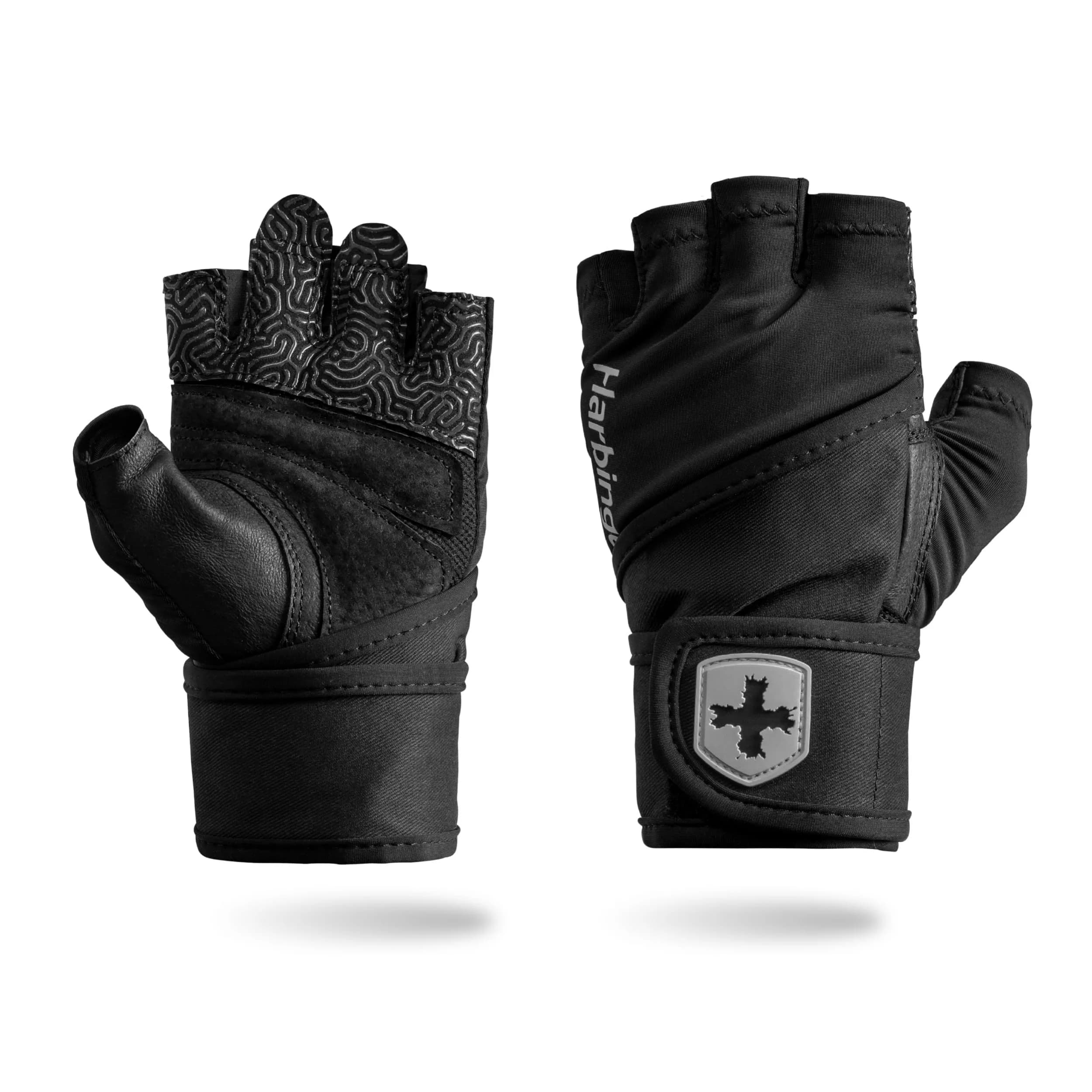 Harbinger Pro Wristwrap Gloves 3.0 Small | Enhanced Grip, Superior Wrist Support, Breathable Lycra, Leather Palm, Half-Finger - main product image