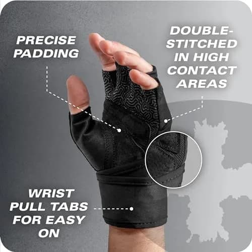 Harbinger Pro Wristwrap Gloves 3.0 Small | Enhanced Grip, Superior Wrist Support, Breathable Lycra, Leather Palm, Half-Finger thumbnail 9