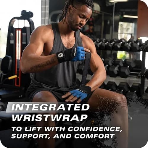 Harbinger Training Grip Wrist Wrap Gloves Medium | Enhanced Grip & Wrist Support thumbnail 6