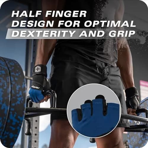 Harbinger Training Grip Wrist Wrap Gloves Medium | Enhanced Grip & Wrist Support thumbnail 2