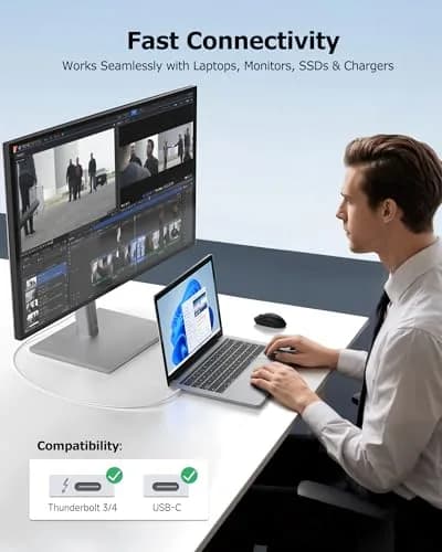 Cable Matters 40Gbps USB4 Cable, Thunderbolt 4/5 Compatible, 0.8m (2.6ft) | 240W PD, 8K Video, 40Gbps Data Transfer thumbnail 7