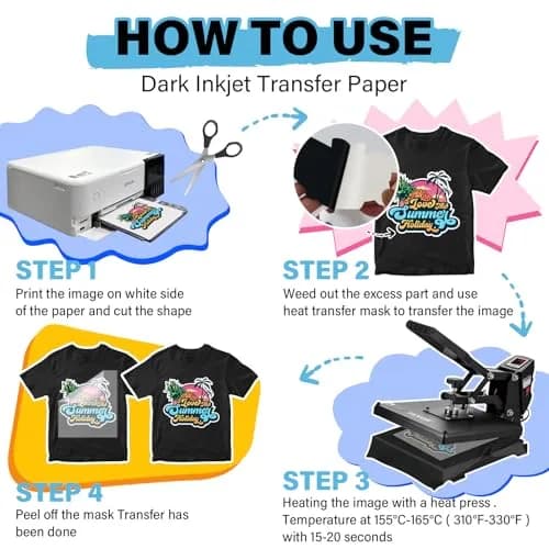 TECKWRAP Printable Heat Transfer Paper for T-Shirts 15 Sheets, 8.3" X 11.7" | Vibrant Colors & Durable Wash thumbnail 5