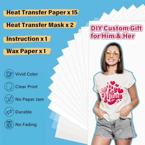 TECKWRAP Printable Heat Transfer Paper for T-Shirts 15 Sheets, 8.3" X 11.7" | Vibrant Colors & Durable Wash thumbnail 2