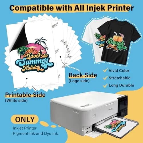 TECKWRAP Printable Heat Transfer Paper for T-Shirts 15 Sheets, 8.3" X 11.7" | Vibrant Colors & Durable Wash thumbnail 3