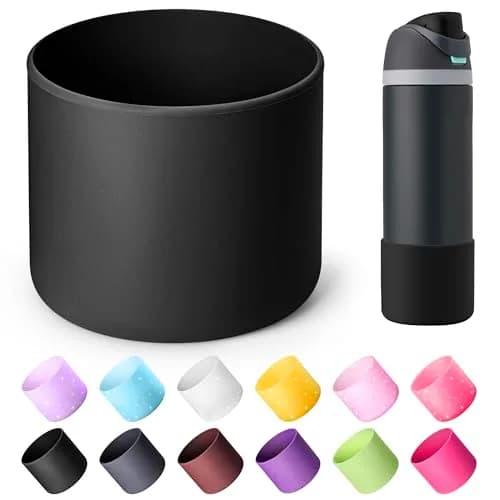 Diumepo Silicone Boot for Owala 24 oz Water Bottle | Anti-Slip Protective Sleeve for Owala Twist & FreeSip & Flip Stainless Steel Water Bottle, Boot Bottom Base (Black) thumbnail 1
