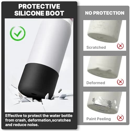 Diumepo Silicone Boot for Owala 24 oz Water Bottle | Anti-Slip Protective Sleeve for Owala Twist & FreeSip & Flip Stainless Steel Water Bottle, Boot Bottom Base (Black) thumbnail 3