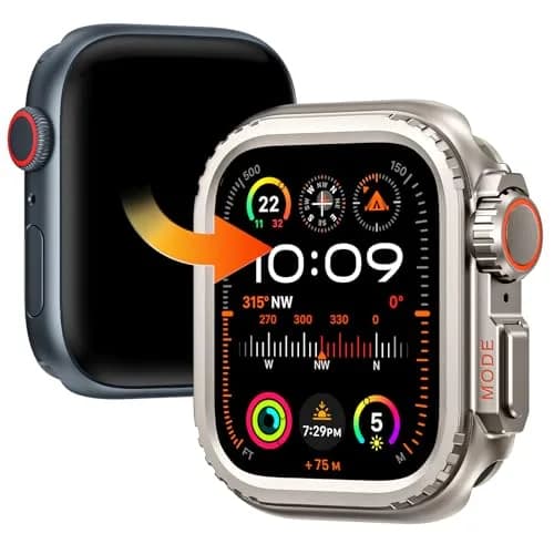 Goton Ultra-Look Metal Case for Apple Watch Series 9/8/7 45mm | Aluminum Alloy Bumper with Ceramic Back thumbnail 1