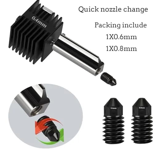 LANKEGU Upgrade Hotend Kit for Bambu Lab A1 Mini 3D Printer | 0.4/0.6/0.8mm Hardened Steel Nozzle & Silicone Sock thumbnail 6