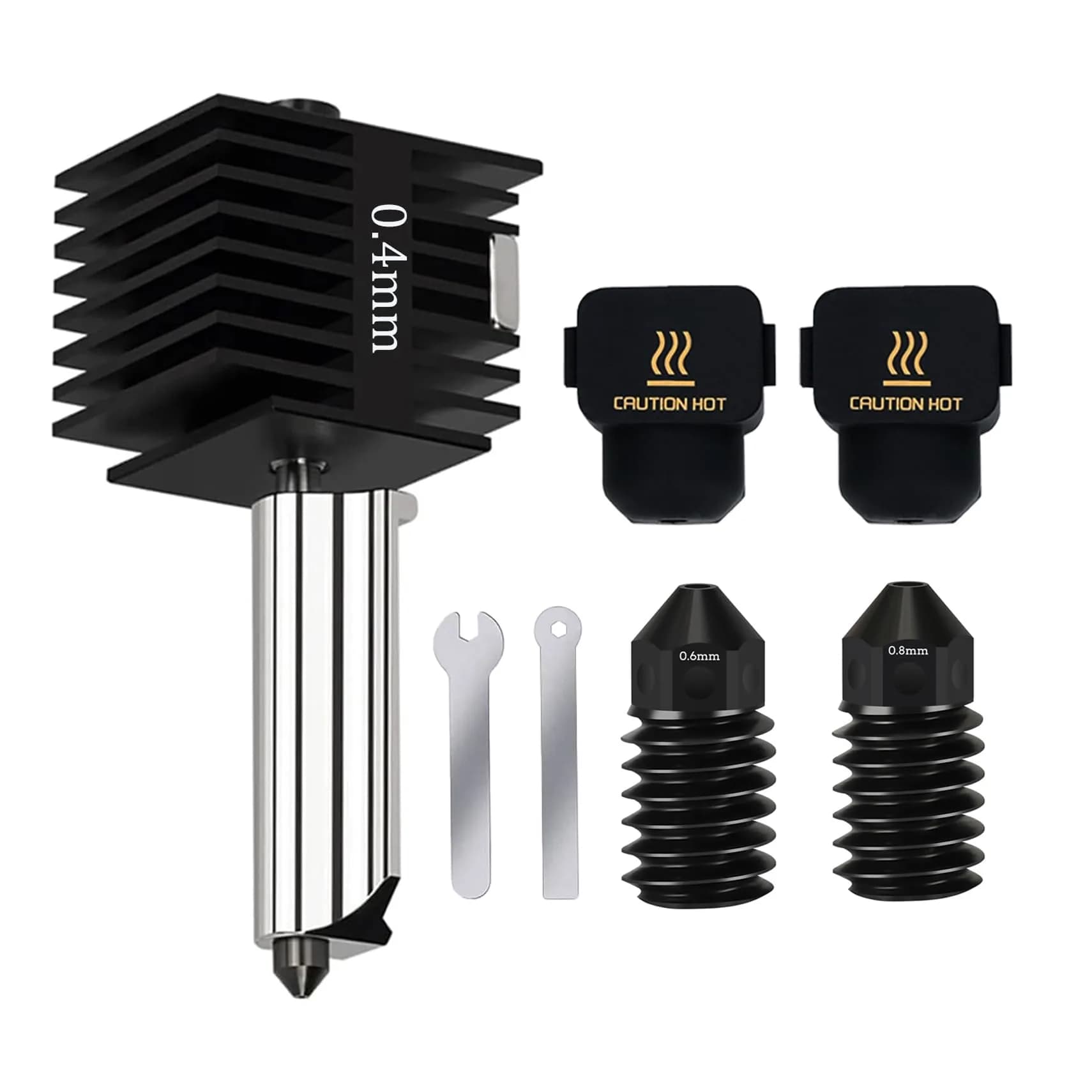 LANKEGU Hotend Kit for Bambu Lab A1/A1 Mini 3D Printers with 0.2/0.4/0.6mm Hardened Steel Nozzles & Silicone Sock — 0.4/0.6/0.8mm Hotend