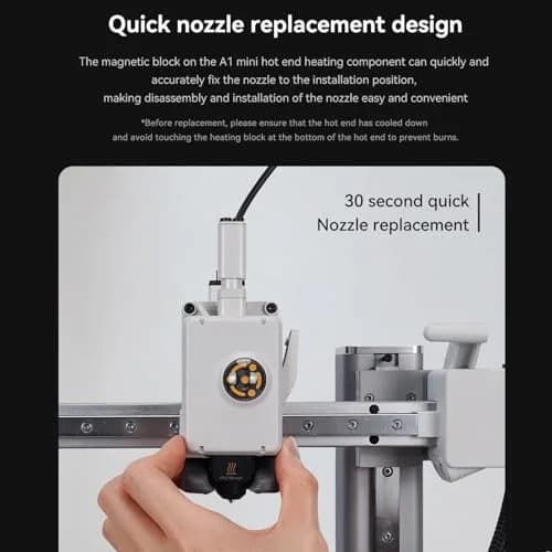 LANKEGU Upgrade Hotend Kit for Bambu Lab A1 Mini 3D Printer | 0.4/0.6/0.8mm Hardened Steel Nozzle & Silicone Sock thumbnail 4