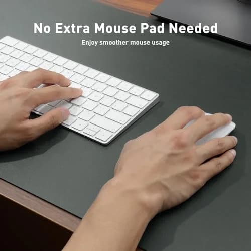 Aothia Jungle Green Desk Pad Protector 122cm x 43cm (48"x17") | Smooth PU Leather for Office & Home thumbnail 4