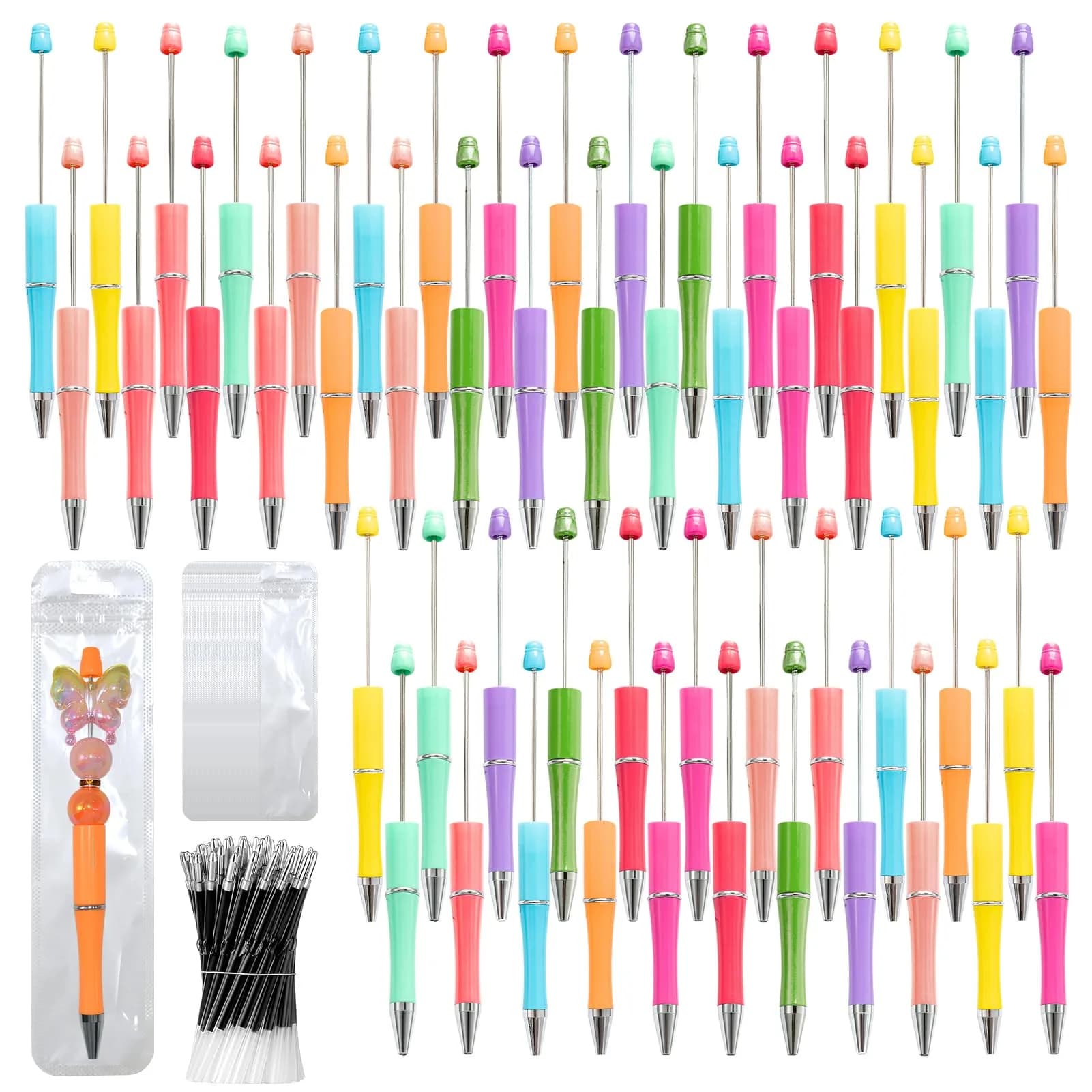 DASTTUIS Beadable Pens Kit 150 Pieces | Creative DIY Craft Set for Students & Teachers - main product image