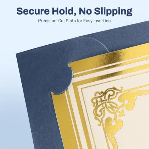 SUNEE Navy Blue Diploma Holders with Gold Foil Border | 100 Pack Letter Size 8.5 x 11 Certificate Covers thumbnail 4
