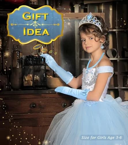 BIBUTY Princess Dress Up Accessories Princess Crown Tiara for Little Girls | Imaginative Play Set for Ages 3-6 thumbnail 2