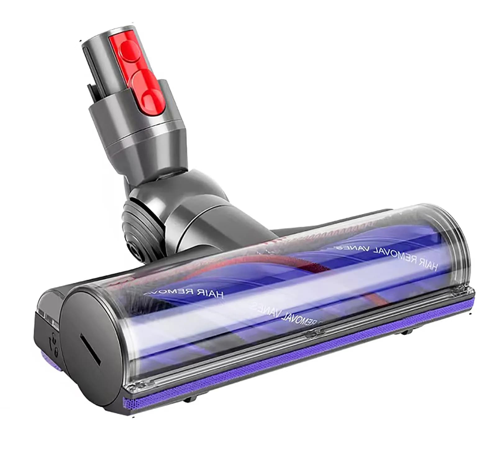 Vanclearidea Direct Drive Brush Head for Dyson V7 V8 V10 V11 V15 Vacuum Cleaner | Quick-Release Motorhead with 2 Wheels — Grey Purple