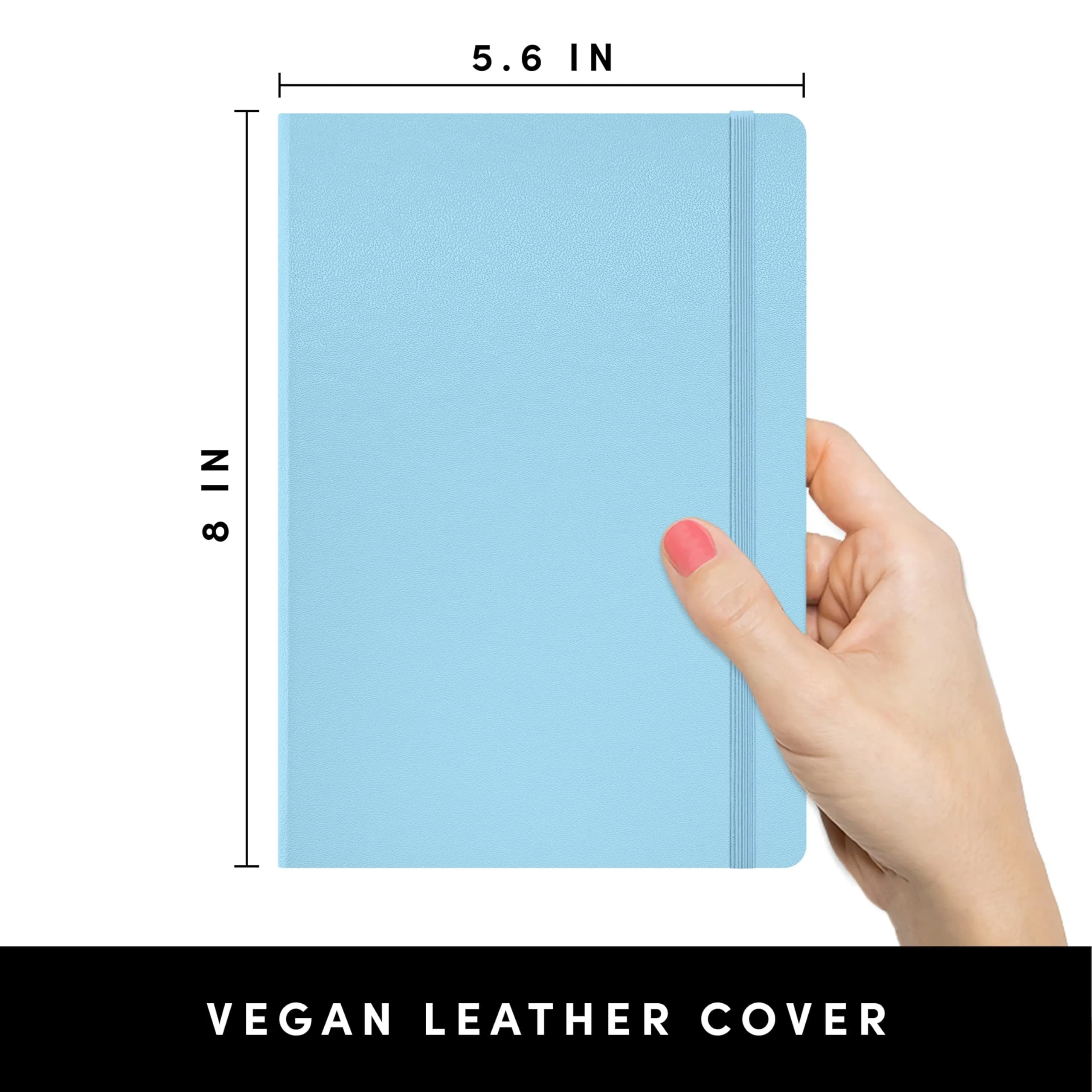 PAPERAGE Blank Journal Notebook, Light Blue, 5.6 x 8 in (14.2 x 20.3 cm) | Acid-Free Paper, Lay Flat Design