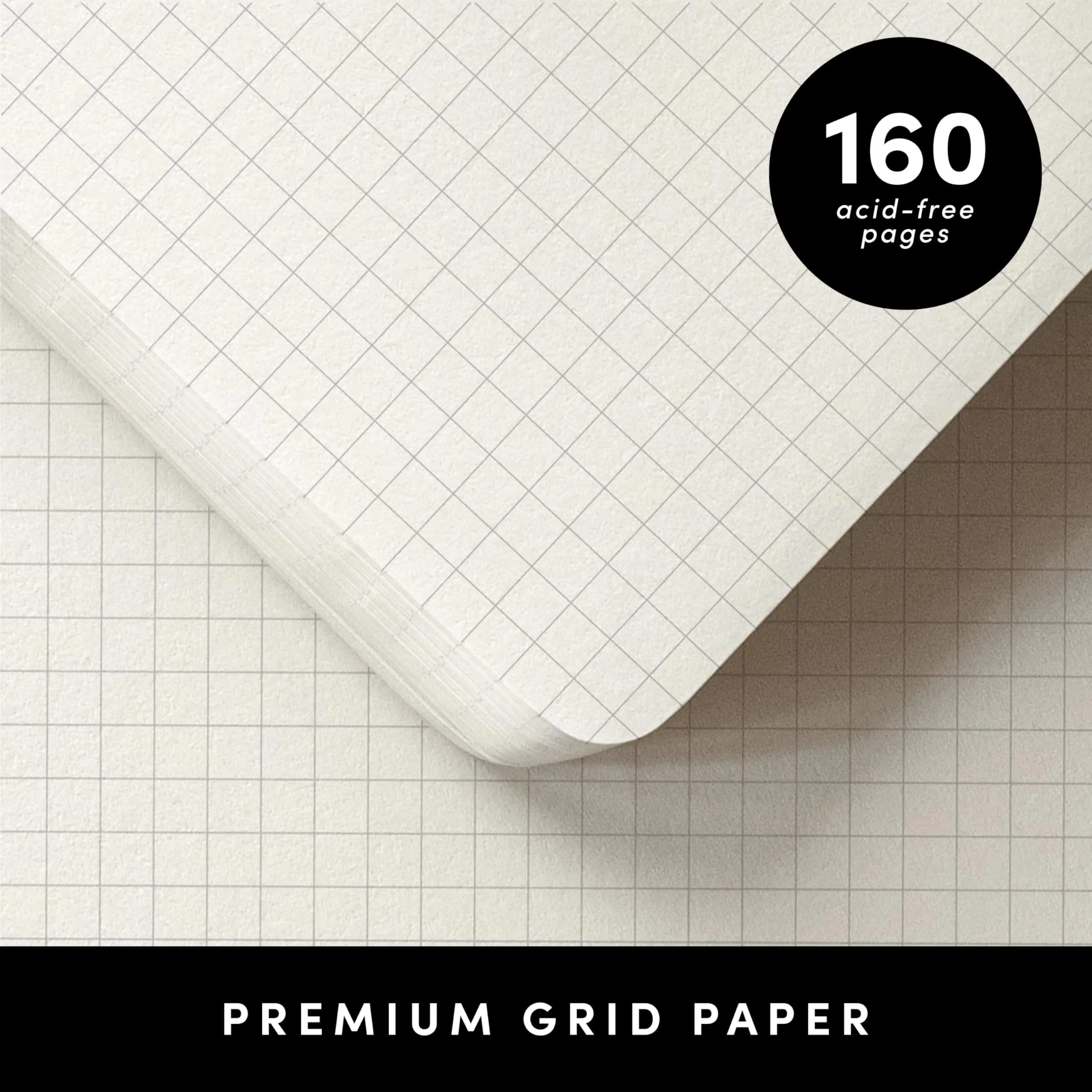 PAPERAGE Graph Paper Journal Notebook, Dark Green, 5.6 x 8 in (14.2 x 20.3 cm) | Acid-Free 100 GSM Paper thumbnail 3