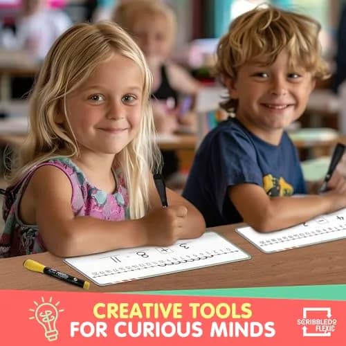 Scribbledo Dry Erase Number Line Sheets 4x12 Inch (10 Pack) | Hands-On Math Practice for Grades 2-3 thumbnail 4