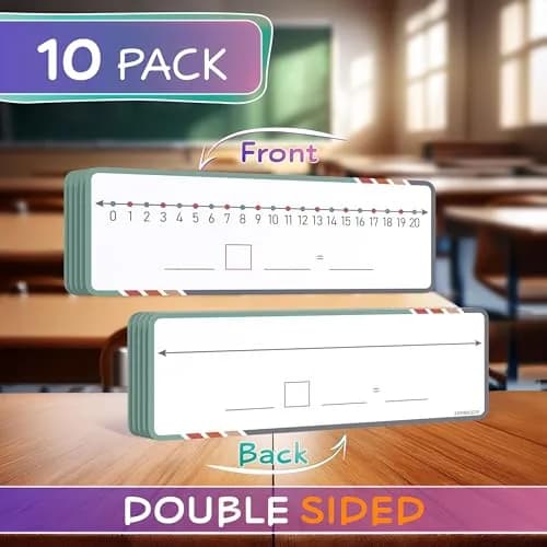 Scribbledo Dry Erase Number Line Sheets 4x12 Inch (10 Pack) | Hands-On Math Practice for Grades 2-3 thumbnail 3