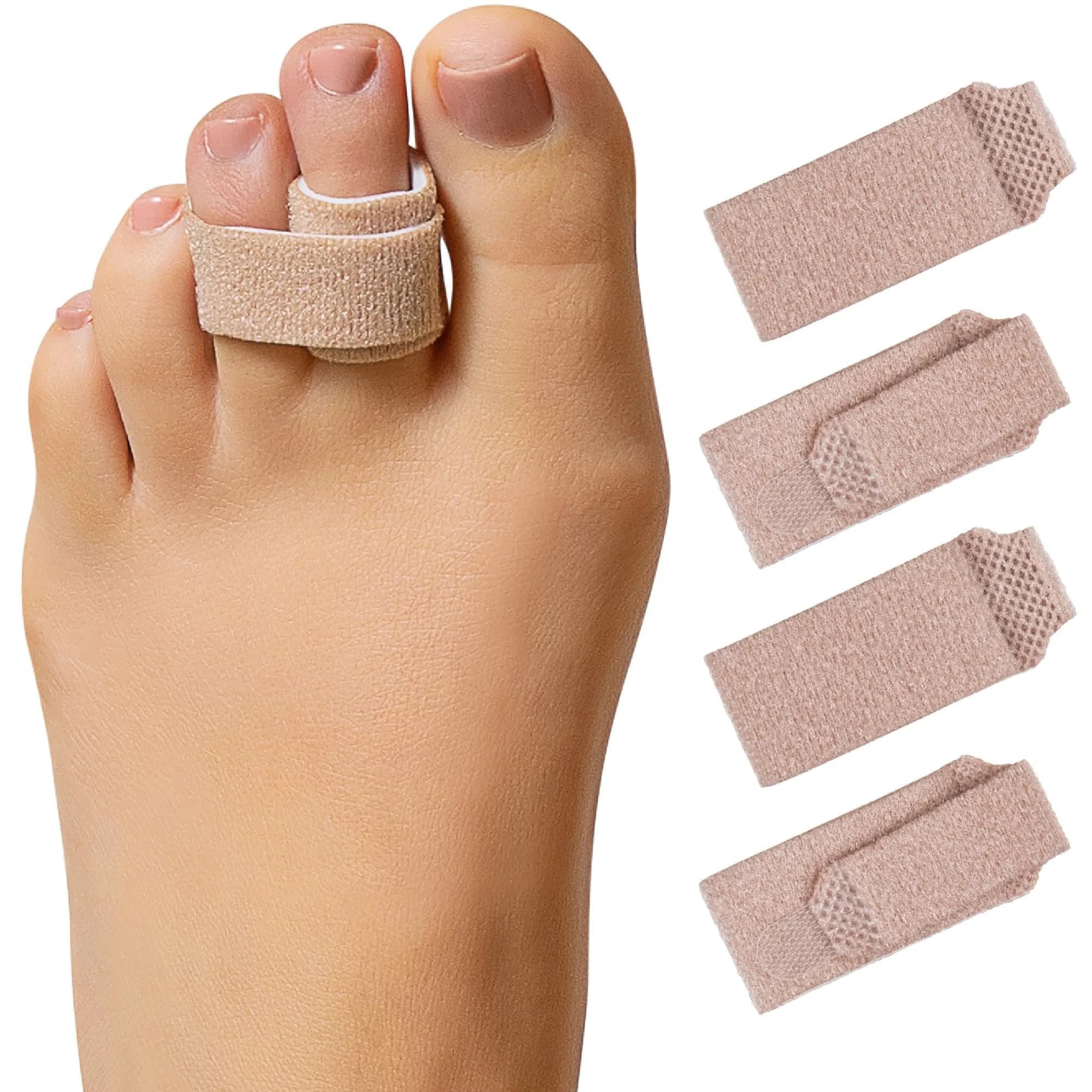 ZenToes Hammer Toe Straightener & Broken Toe Splint Buddy Wraps, 4 Ct | Gentle Support for Middle Toes - main product image