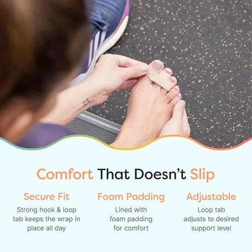 ZenToes Hammer Toe Straightener & Broken Toe Splint Buddy Wraps, 4 Ct | Gentle Support for Middle Toes thumbnail 4