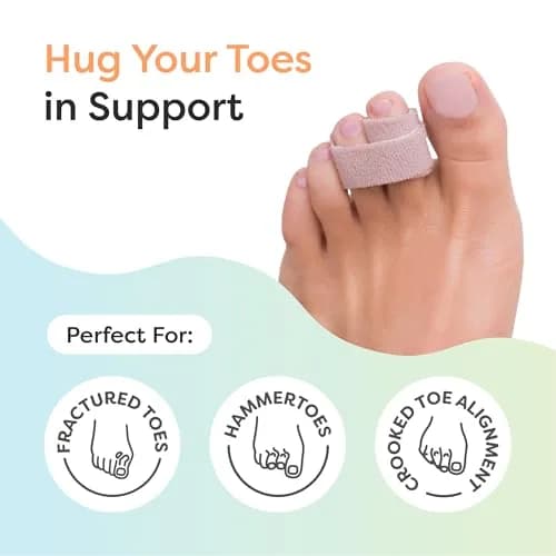 ZenToes Hammer Toe Straightener & Broken Toe Splint Buddy Wraps, 4 Ct | Gentle Support for Middle Toes thumbnail 3