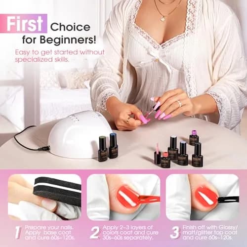 ROSALIND 30pcs Gel Nail Polish Set with Base and Gel Top Coat, 5.1 fl oz (156ml) | Professional Salon Quality for DIY Manicures thumbnail 7