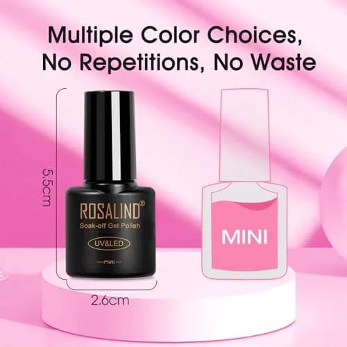 ROSALIND 30pcs Gel Nail Polish Set with Base and Gel Top Coat, 5.1 fl oz (156ml) | Professional Salon Quality for DIY Manicures thumbnail 9