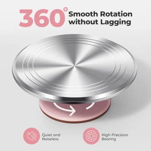 Kootek 12" Aluminum Cake Turntable Set for Decorating | Durable & Smooth Rotation thumbnail 4
