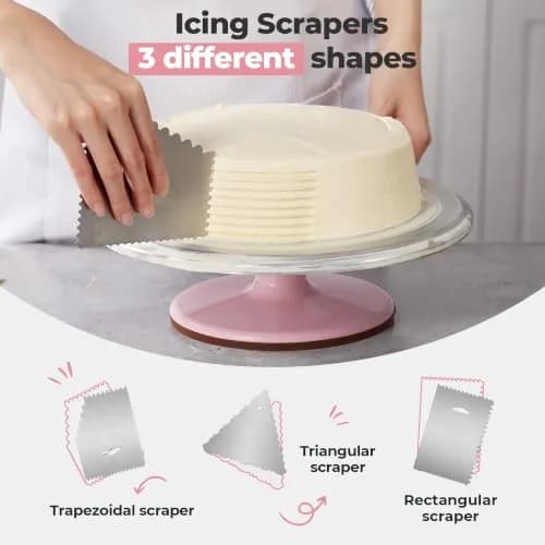 Kootek 12" Aluminum Cake Turntable Set for Decorating | Durable & Smooth Rotation thumbnail 5