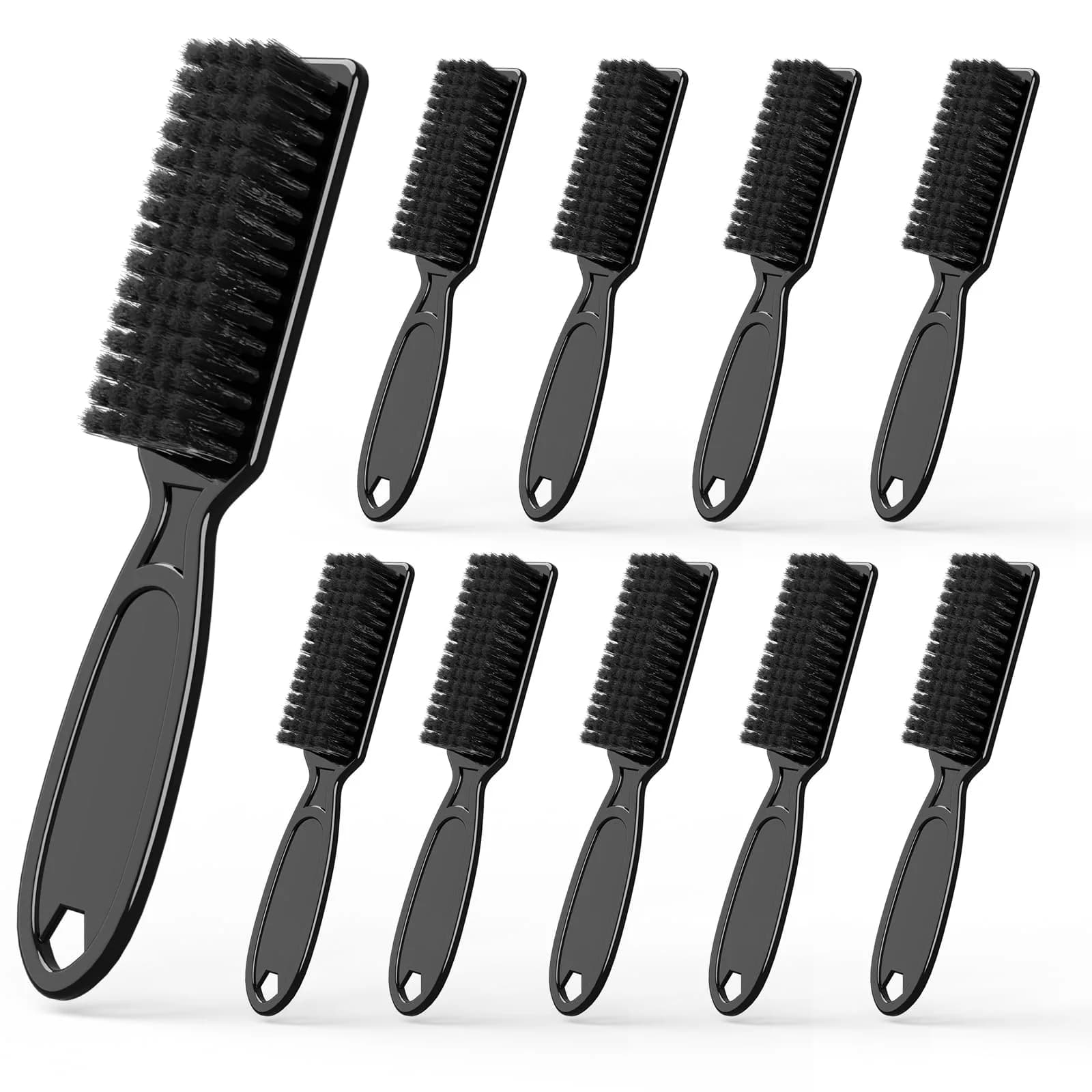 SQULIGT 10 Pcs Barber Clipper Cleaning Brush Set | Nylon Bristle & ABS Handle — 10 pcs