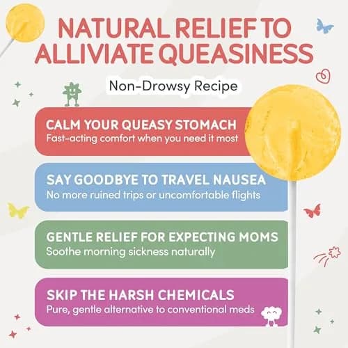 MommaBear Nausea & Motion Sickness Lollipops 5 Pack | Organic Ginger & Lemon Relief for Kids & Adults thumbnail 4