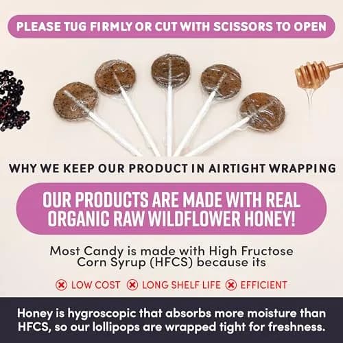 MommaBear Organic Kids Cough Lollipops 5pc | Natural Sore Throat Relief & Cough Drop for Kids 3+ thumbnail 7