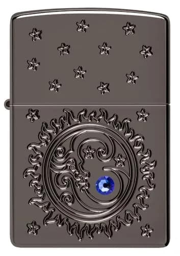 Zippo Ocean Crystal Black Ice Pocket Lighter | Windproof Metal Construction thumbnail 2