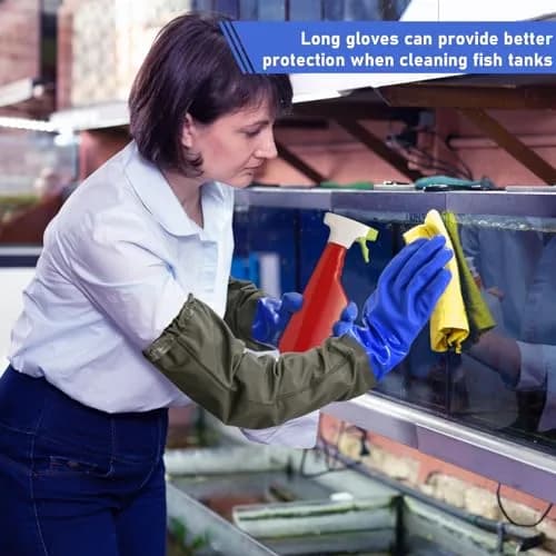 MUMUKE Long Waterproof Gloves 28 Inch XX-Large | Chemical Resistant PVC with Cotton Liner thumbnail 4