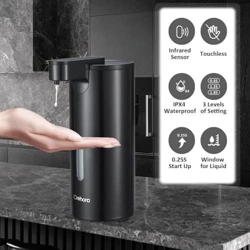 Crehora Automatic Soap Dispenser Touchless, 340ml | Hygienic, Waterproof & Adjustable Volume thumbnail 2