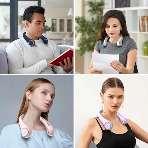 GULAKI Portable Neck Fan with 4000mAh Battery | Hands-Free Cooling for Summer thumbnail 8