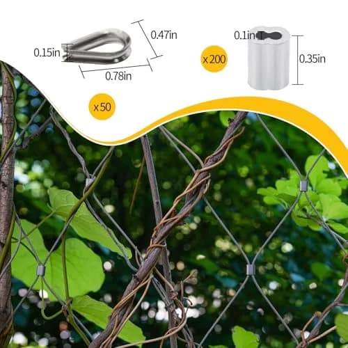 FGBNM 1/16" Wire Rope Kit with Turnbuckles & Eye Screws, 328ft (99.97m) Stainless Steel Cable thumbnail 5