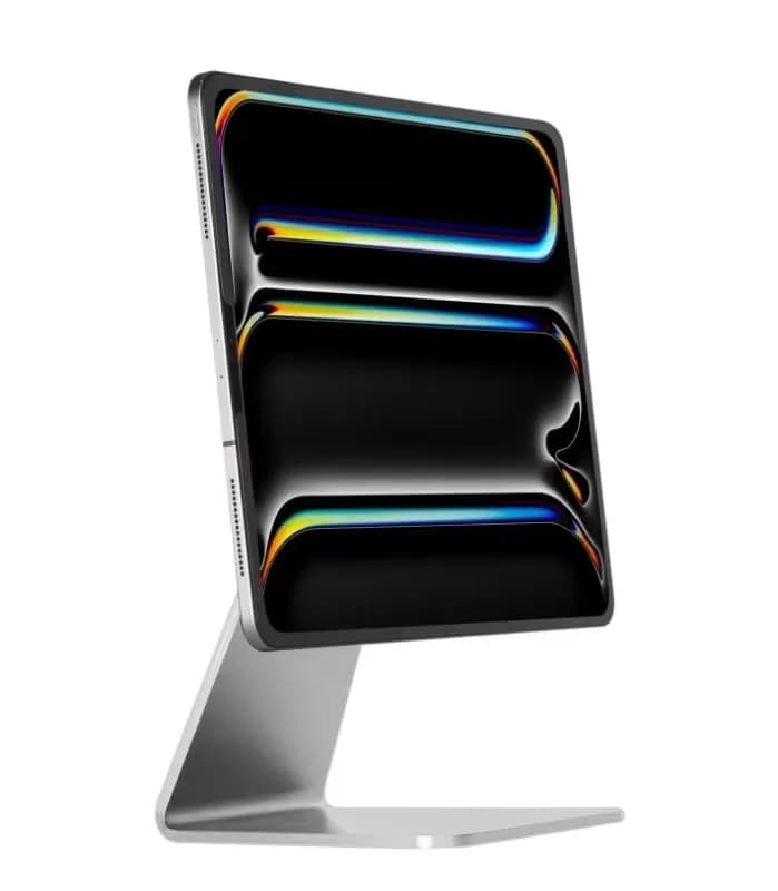 BongBingBoo Magnetic iPad Pro Stand for 12.9'' 3rd-6th Gen & Air 13'' M2/M3/M4 | Stable Aluminum Alloy Holder — Silver