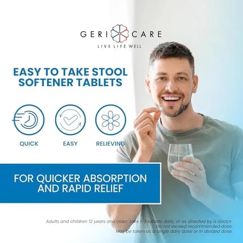 GeriCare Docusate Sodium Stool Softeners 100mg | Daily Relief for Women, Men & Elderly thumbnail 4