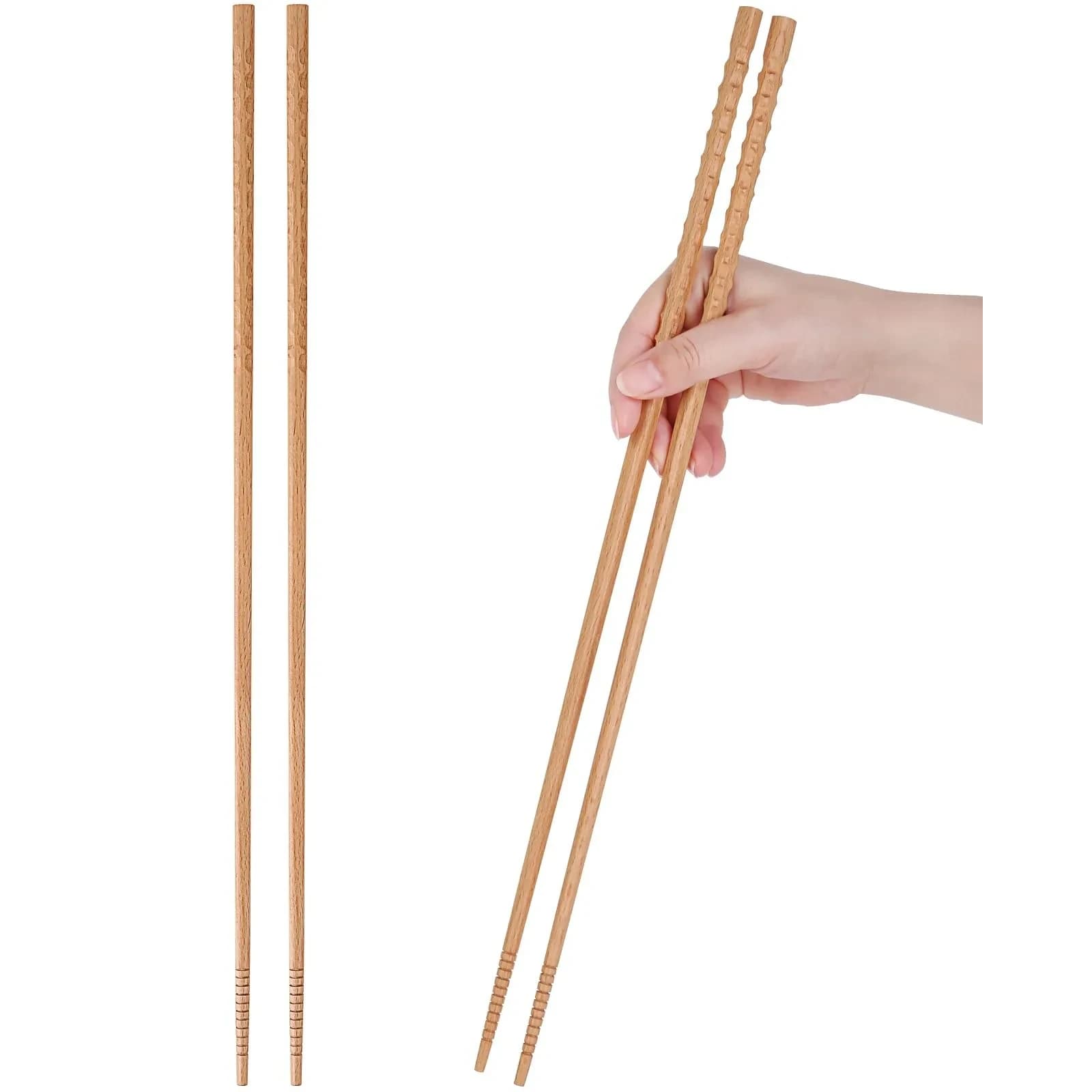 Donxote Extra Long Cooking Chopsticks 42cm (16.5 inches) | Double Anti-Slip Grip for Frying & Hotpot